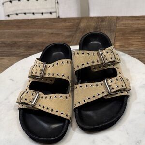 Isabel Marant Lennyo Leather Slides Size 9 or 39 With Dust Bag